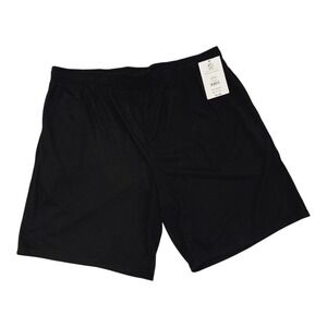 NWT 2 Pair Athletic Works Elastic Waist Drawstring Shorts Mens Large 36-38 Black
